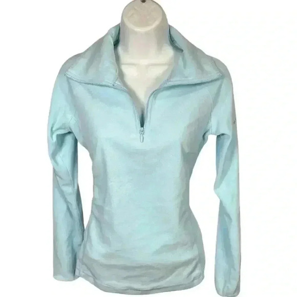 Columbia Light Blue Fleece Sweater 1/2 Zip Regular Fit NWOT Size XS - Picture 1 of 9